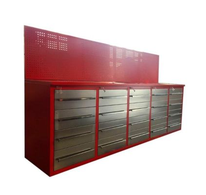 Armoires d'outils en acier inoxydable pour travaux lourds Atelier Bureau de travail portable avec 20 tiroirs