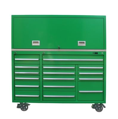 Armoire d'outils de garage en acier durable avec boîte à outils à rail et grand banc de travail