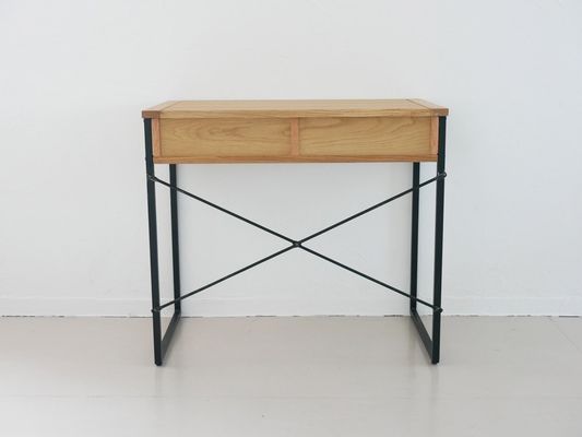Table à manger à surface en bois pliable en métal pour les besoins de bureau dans le style nord-européen