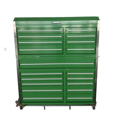 Boîte à outils en acier à rouleaux en acier lourd argent 56 pouces