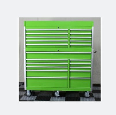 Boîte à outils en acier à rouleaux en acier lourd argent 56 pouces