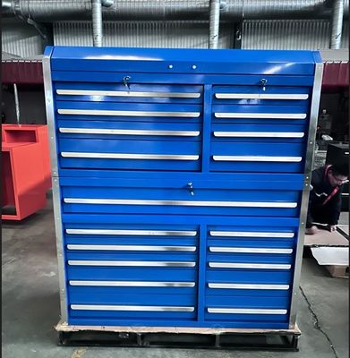 Boîte à outils en acier à rouleaux en acier lourd argent 56 pouces