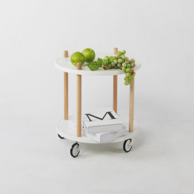 Table de côté moderne pliable à deux étagères avec un chariot de rangement de couleurs personnalisé