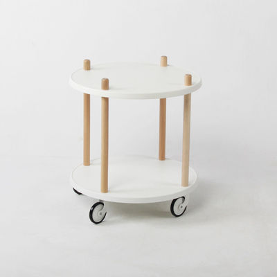 Table de côté moderne pliable à deux étagères avec un chariot de rangement de couleurs personnalisé