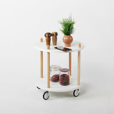 Table de côté moderne pliable à deux étagères avec un chariot de rangement de couleurs personnalisé