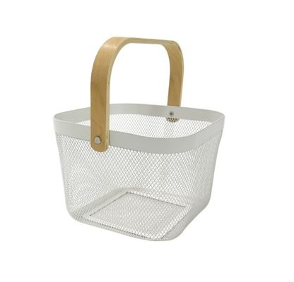 Solution de stockage de conception moderne en poudre revêtue de mailles panier de fruits pour le stockage à domicile