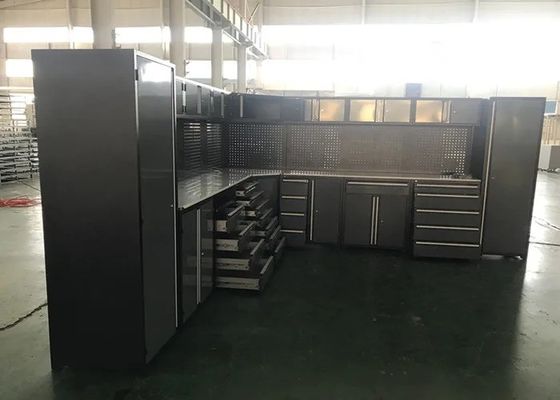 Finition de revêtement en poudre Armoire de garage lourde pour banc de travail modulaire et stockage d'outils