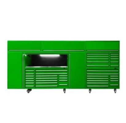 Tableaux en acier inoxydable et en bois Multi tiroirs optionnels Coffre à outils pour garage métallique