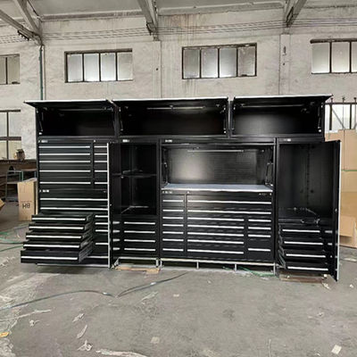 Tableaux en acier inoxydable et en bois Multi tiroirs optionnels Coffre à outils pour garage métallique
