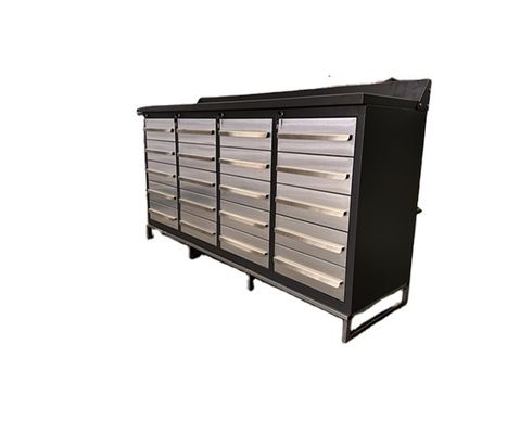 Bureau de rangement de réparation automobile avec tiroirs et plafond en acier inoxydable durable