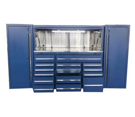 Solution de stockage durable sur le lieu de travail Armoire à outils en métal roulant lourd avec casier