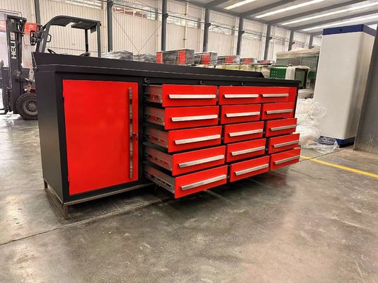 Armoire à outils en acier laminé à froid de 15 tiroirs pour l'organisation d'atelier dans le garage de réparation automobile
