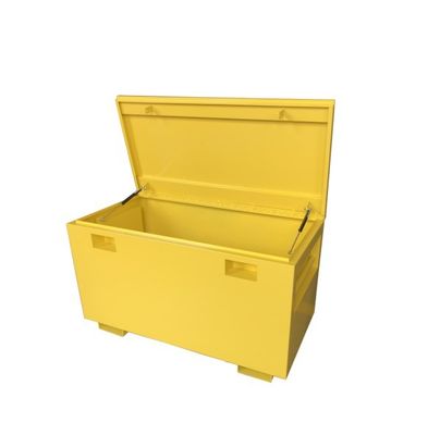Boîte à outils de travail en acier métallique blanc avec système de verrouillage Hasp et poignées lourde