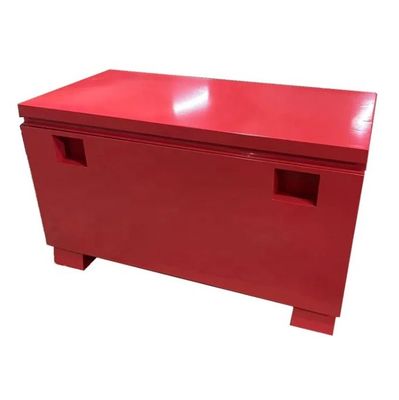 Boîte à outils de travail en acier métallique blanc avec système de verrouillage Hasp et poignées lourde