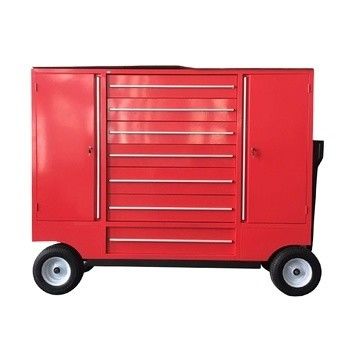 Manches en acier inoxydable 7 tiroirs rouges Armoire d'outils métalliques mobiles pour atelier