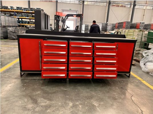 Station de travail de garage Armoire à outils métalliques Entreposage Banque de travail en acier laminé à froid pour garage