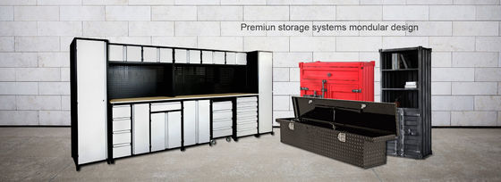 Armoires de garage Armoire à outils de rangement avec finition en poudre et tapis de tiroir en option
