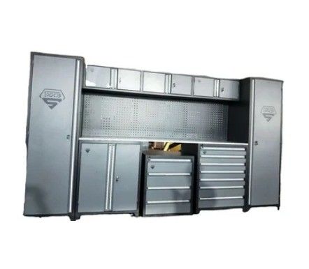 Armoire de rangement d'outils de support personnalisée pour le banc de travail d'angle de garage en métal lourd