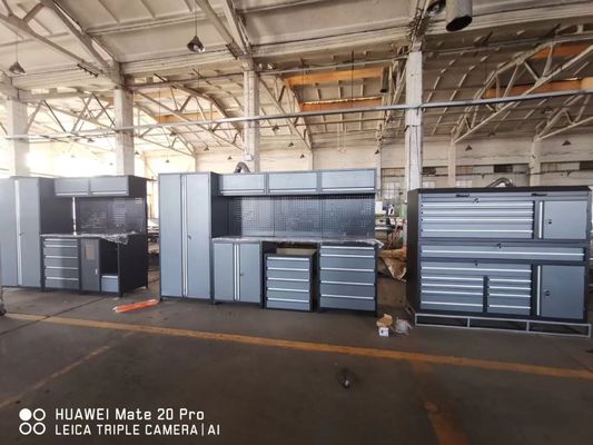 Étagère de garage en acier laminé à froid, armoire à outils avec tiroirs et banc de travail modulaire