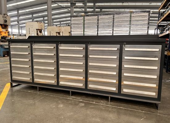 2024 Bureau de travail professionnel personnalisable avec tiroirs et poignées en acier inoxydable
