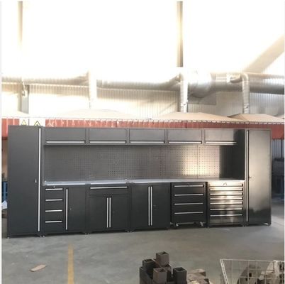 Armoire d'atelier de garage boîte à outils en roulement noir tiroir métallique banc de travail pour réparation automobile