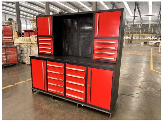 Soutien personnalisé roues lourdes en fer bureau de garage avec coffre à outils mécaniques