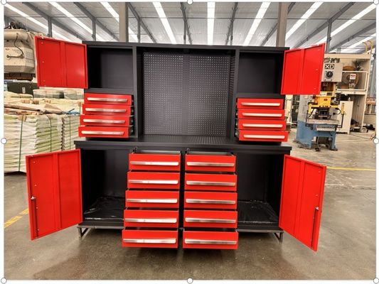 Soutien personnalisé roues lourdes en fer bureau de garage avec coffre à outils mécaniques