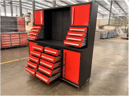 Soutien personnalisé roues lourdes en fer bureau de garage avec coffre à outils mécaniques