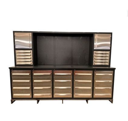 Armoire à outils de garage avec tiroirs et banc de travail d'assemblage en acier laminé à froid
