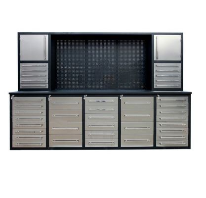 Table de travail pour le stockage d'outils de réparation automobile avec cabinet Système de stockage de garage populaire et tiroirs