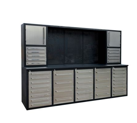 Table de travail pour le stockage d'outils de réparation automobile avec cabinet Système de stockage de garage populaire et tiroirs