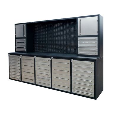 Table de travail pour le stockage d'outils de réparation automobile avec cabinet Système de stockage de garage populaire et tiroirs