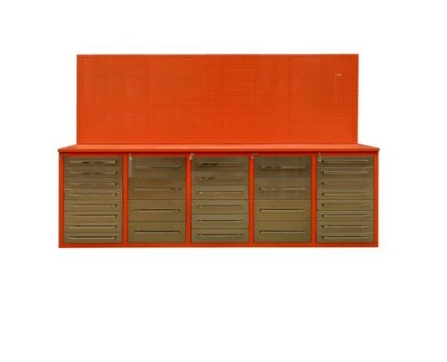 Cabinet d'outils de garage en acier lourd à 30 tiroirs avec surface de travail en acier inoxydable