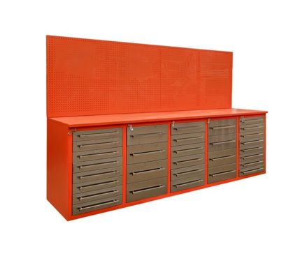 Cabinet d'outils de garage en acier lourd à 30 tiroirs avec surface de travail en acier inoxydable