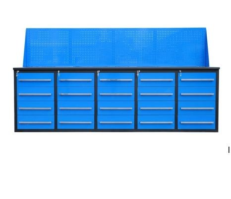 Tableau de travail en acier inoxydable et tiroirs pour le stockage des outils