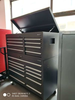 Armoire d'outils roulants lourds de 15 tiroirs de 72 pouces avec poignées et roues en acier inoxydable