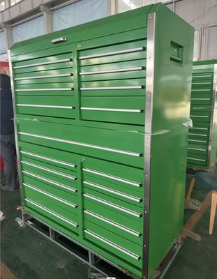 Armoire d'outils roulants lourds de 15 tiroirs de 72 pouces avec poignées et roues en acier inoxydable
