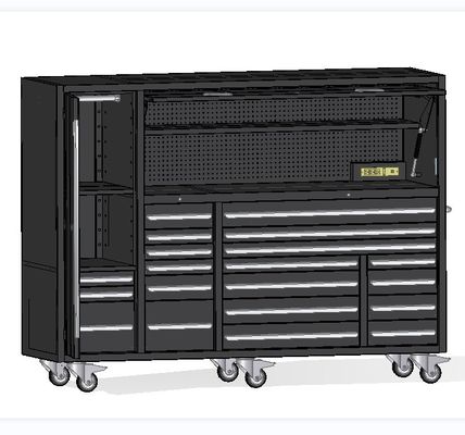 Armoire à outils en fer 60 pouces avec prise atelier de stockage d'accessoires de voiture sur roues