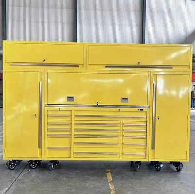 Casque d'outils mécanique de 72 pouces avec tiroirs et armoire en acier inoxydable
