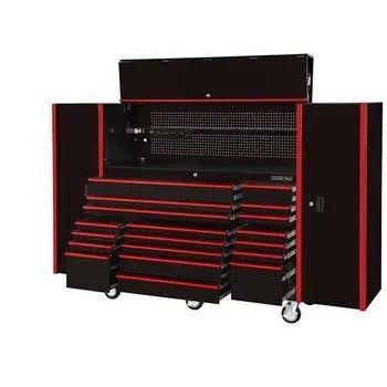 1.0-1,5 mm épaisseur 72 &quot; boîte à outils roulante armoire à coffre avec 24 tiroirs et boîtes latérales