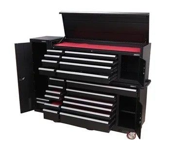 1.0-1,5 mm épaisseur 72 &quot; boîte à outils roulante armoire à coffre avec 24 tiroirs et boîtes latérales