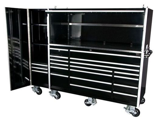Boîte à outils à rouleaux métalliques de 72 pouces avec poignées en acier inoxydable et boîte à outils de stockage