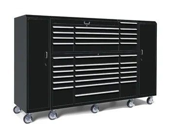 Boîte à outils à rouleaux métalliques de 72 pouces avec poignées en acier inoxydable et boîte à outils de stockage